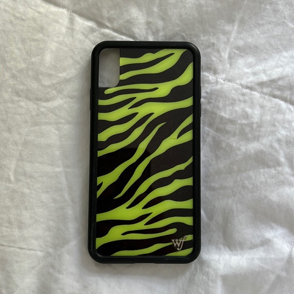 Wildflower Neon Zebra Print XS Max iPhone Case - Picture 1 of 2